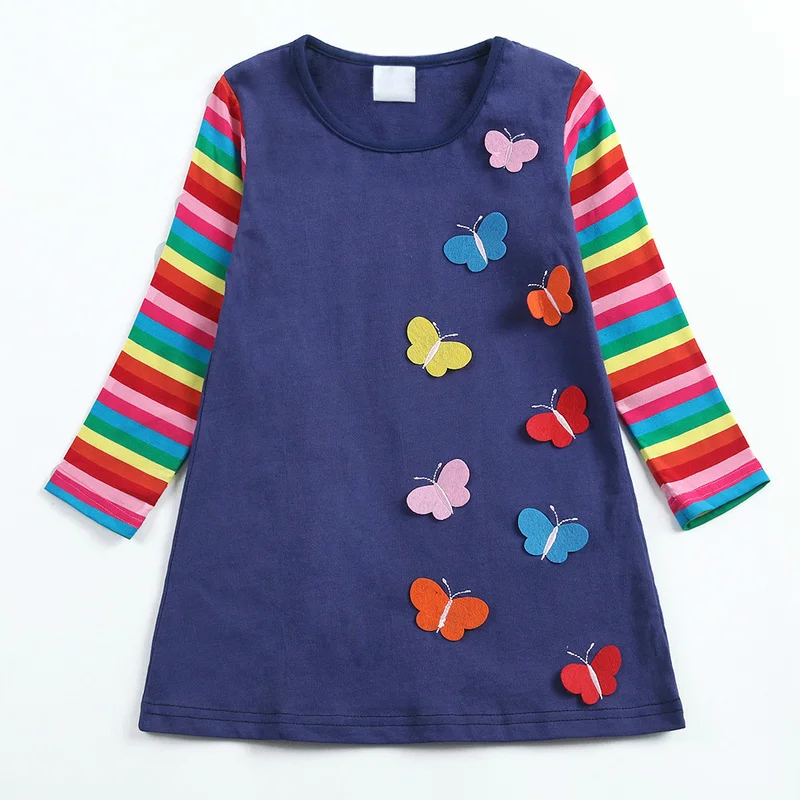 

2018 Baby Girls Long Sleeve Dress Princess Dress Kids Clothes Flower Dresses Girls Costume Cotton Children Vestidos
