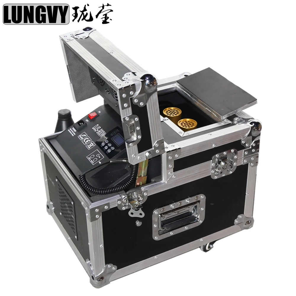 

Free Shipping Double Heads 900w Fog Hazer Smoke Mist Fogger Machine For Stage Event Show DJ Lights Equipment