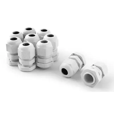 

PG9 Model Plastic Waterproof Cable Gland Connector Joints White 10pcs