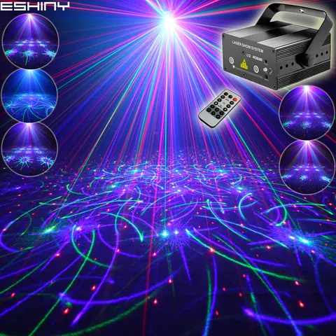 Мини-проектор EHINY N8T159, проектор с 2 линзами, 64 узора, для клуба, вечевечерние, бара, дискотеки, праздника, Рождества, танцев