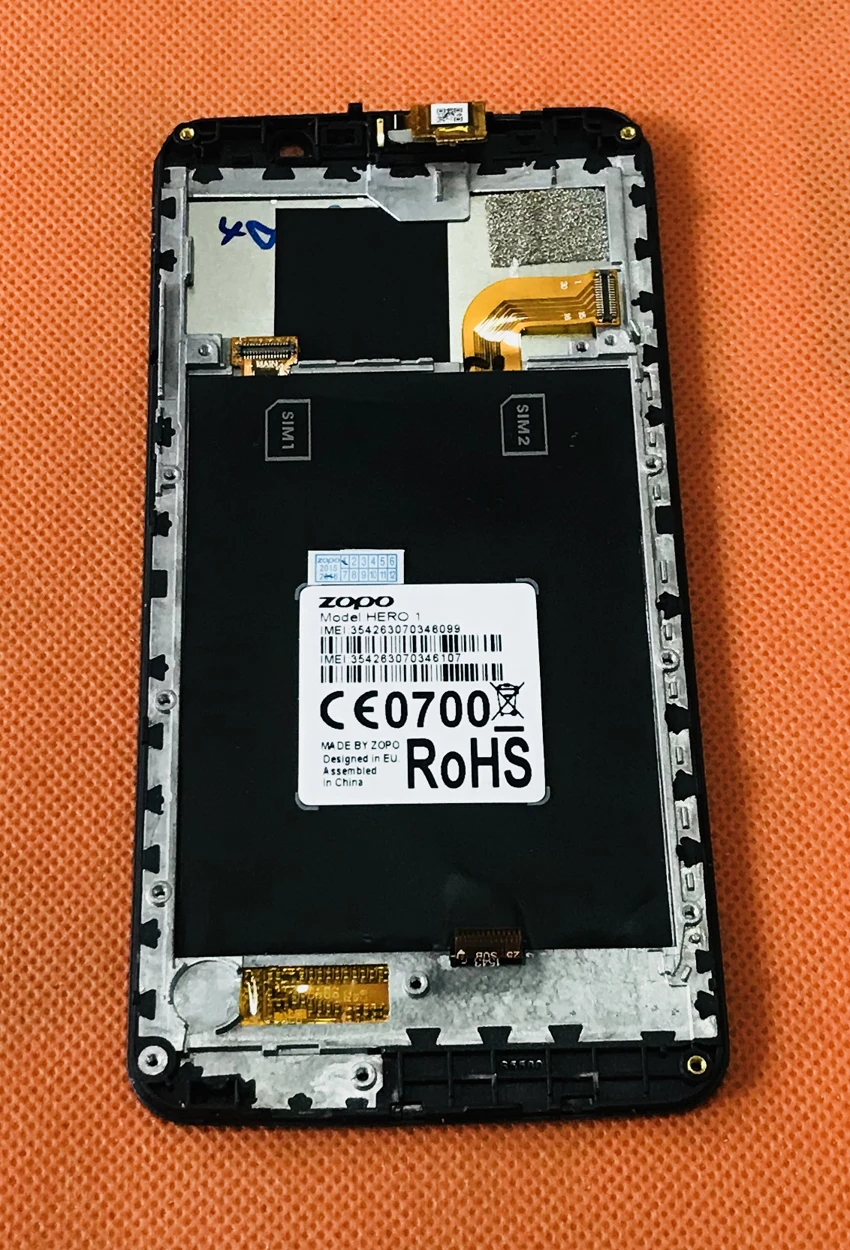 Оригинальный ЖК экран б/у + сенсорный рамка для ZOPO Hero 1 MTK6735 Quad Core 5 0 &quotHD Бесплатная