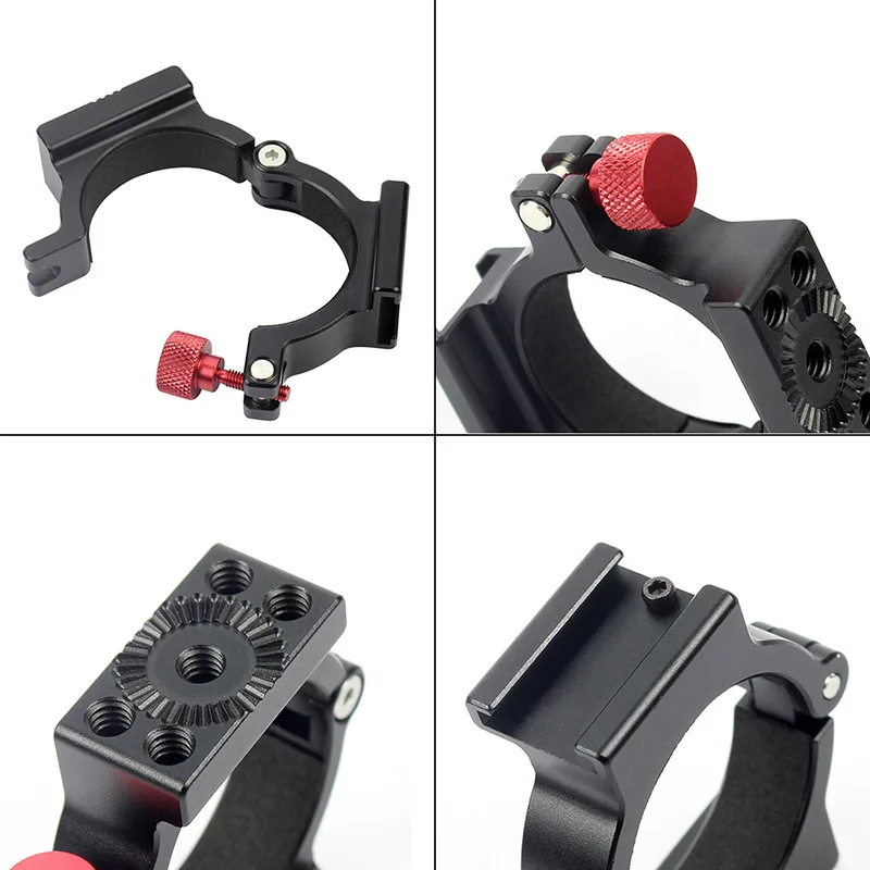 Aluminum Alloy Clip Holder Adaptor Accessories for DJI Zhiyun Smooth 4 Handheld Gimbal Expansion Rings with 1/4inch Cold Shoe |