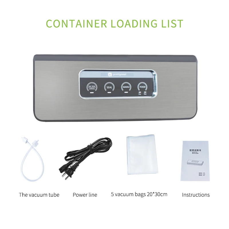 PRETTYSEAL 220 V-240 V бытовой пищевой вакуумный упаковщик упаковочная машина пленка упаковщик вакуумный упаковщик в том числе 5 шт пакетов