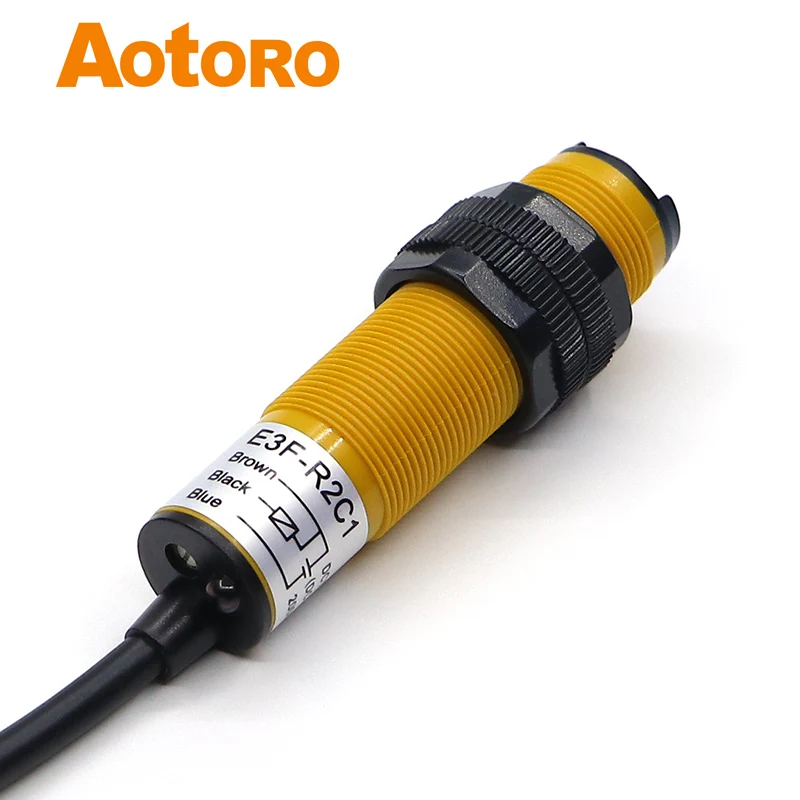 Фотоэлектрический датчик E3F R2C1 с отражателем пластиковый корпус