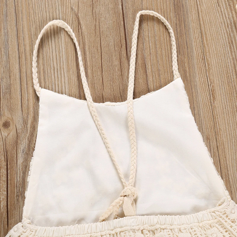 Летние комбинезоны без рукавов для девочек Одежда новорожденных кружевные на