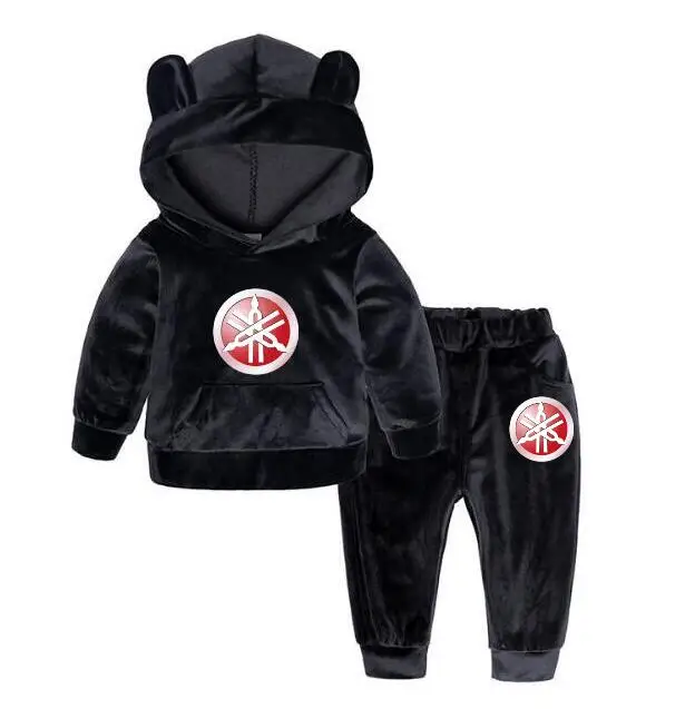 Однотонный бархатный Детский костюм золотистого цвета толстовка с капюшоном для