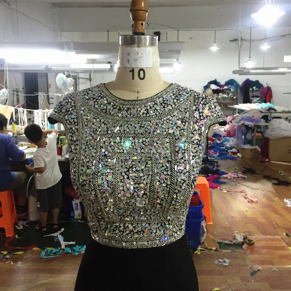 Черные вечерние платья robe de soiree длинные платья Русалка для выпускного вечера драгоценные вечерние платья с коротким шлейфом из бисера abendkleider