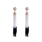 Женские длинные серьги-кисточки, этнические черные и белые серьги ручной работы, индийские ювелирные изделия, 2017