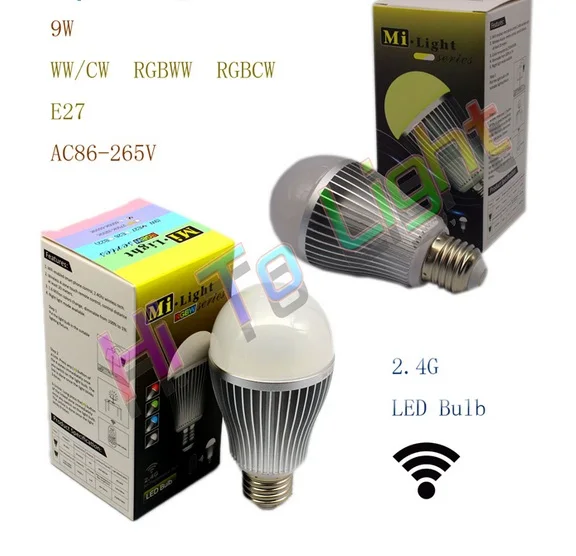 Ми свет 9 Вт светодиодные лампы 2.4 г E27 смарт-мобильный телефон WI-FI AC85-265V rgbww rgbcw dimmable