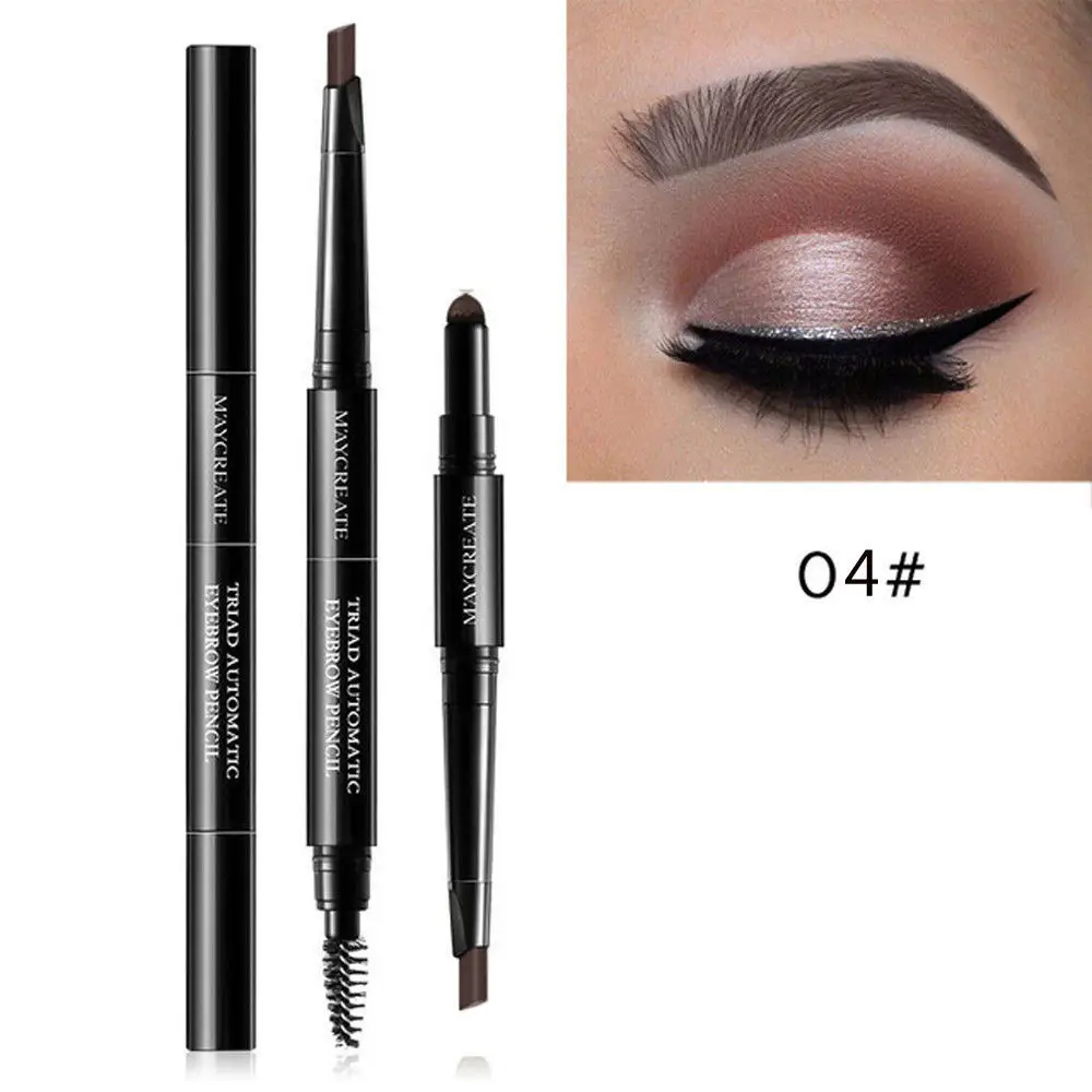 light coffee 3 in 1 Eye Brows Set for Women Waterproof Brow Pencil+ Powder+ Brush Pigment Black Brown Eyebrow Kit Makeup Cosmetic Tools - Цвет: light coffee