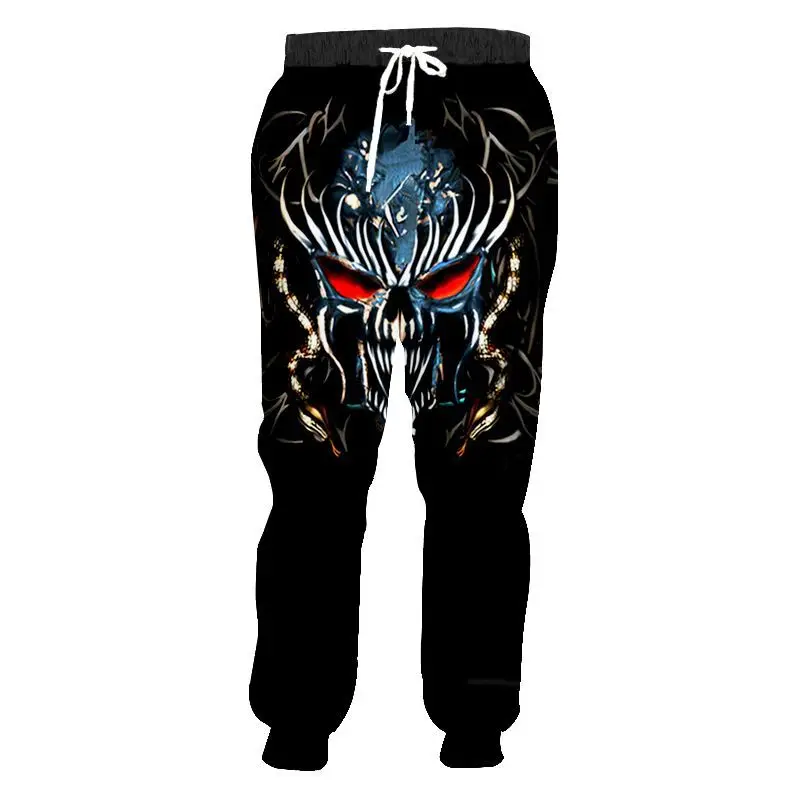 skull pants 01 Большие размеры 4XL 5XL пользовательские джоггеры брюки готический 3D череп дьявола печати Забавные тренировочные брюки для мужчин/wo мужчин хип хоп стиль брюки унисекс - Цвет: skull pants 01