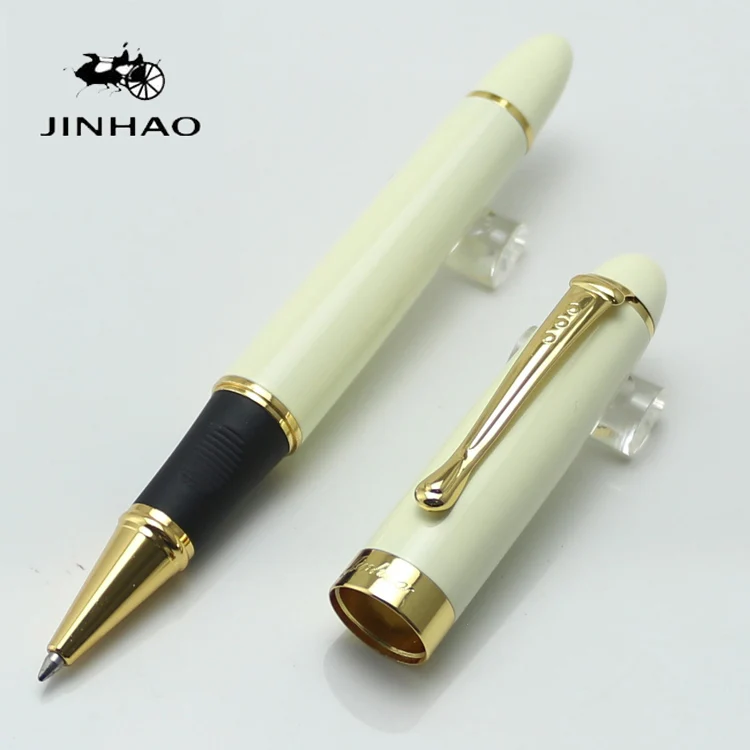 

JINHAO X450 Ivory White Metal And Gold Rollerball Pen Kawaii Fashion school&office supplies pen for writing gift pens