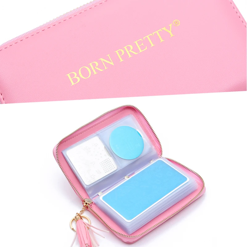 Держатель пластины для стемпинга BORN PRETTY 24 слота розовый пустый квадратный