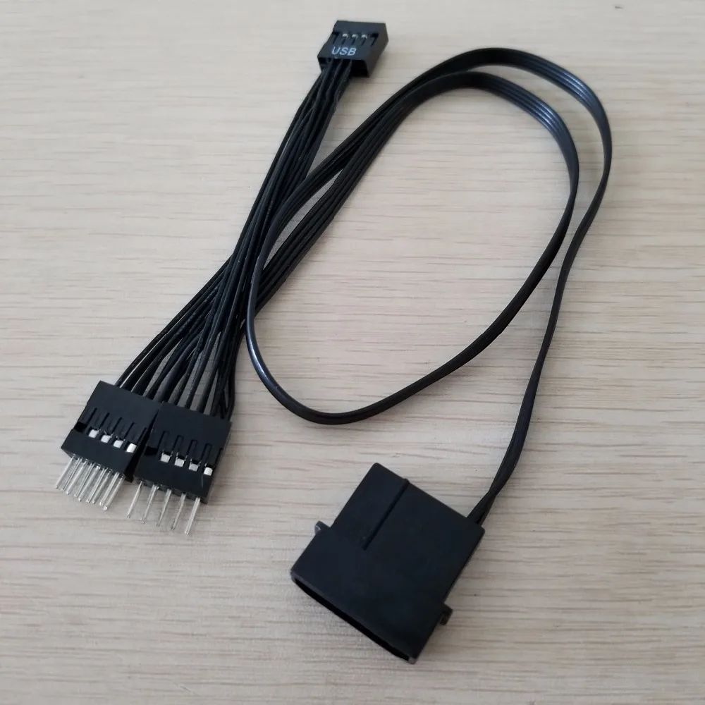 Motherboard Mainboard USB 9Pin Dupont Data Extension Power Cable Female to Male Splitter Type Black 50cm+10cm|Компьютерные кабели