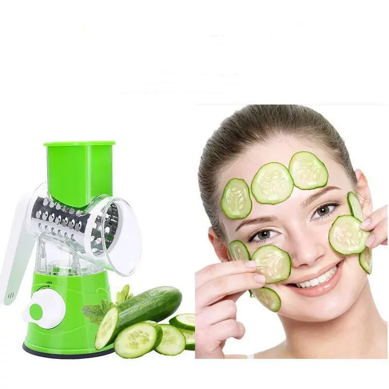 1PC 3 in 1 Manual Vegetable Cutter Slicer Multifunctional Round Mandoline Potato Cheese Kitchen Gadget Accessories QA 072 | Дом и сад