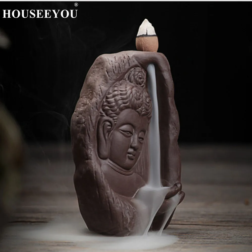 Домашний декор креативный буддизм благовония горелка с Буддой пуля черный поток