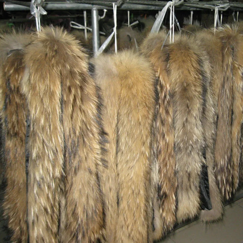 Воротник из меха енота унисекс женская и мужская зимняя модная теплая куртка