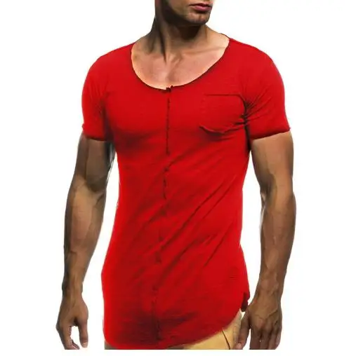 2018 Brand Short Sleeve Fashion Stitching Burrs Men'S Summer Casual T Shirt O-Neck Slim Men T-Shirt Tops Tee Cotton Shirts 3XL | Мужская