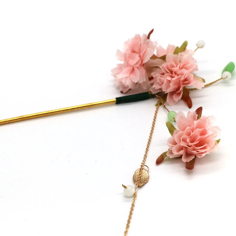 Этнические розовые свадебные кружевные цветочные серьги палочка для волос с