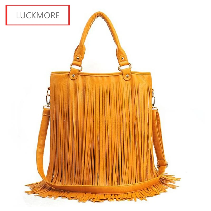 2016 Горячая женская летняя замшевая кожаная сумка с бахромой сумки кисточкой