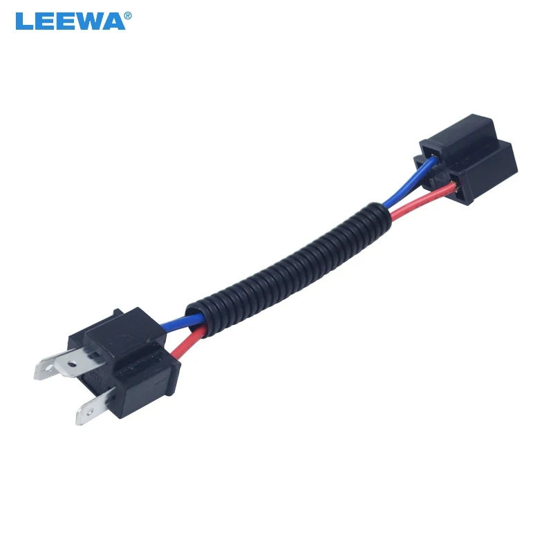 

LEEWA 10pcs Car Headlight Cable H4 Male To Female Connector Plug Lamp Bulb Socket Automotive Wiring Adapter Holder #CA6001