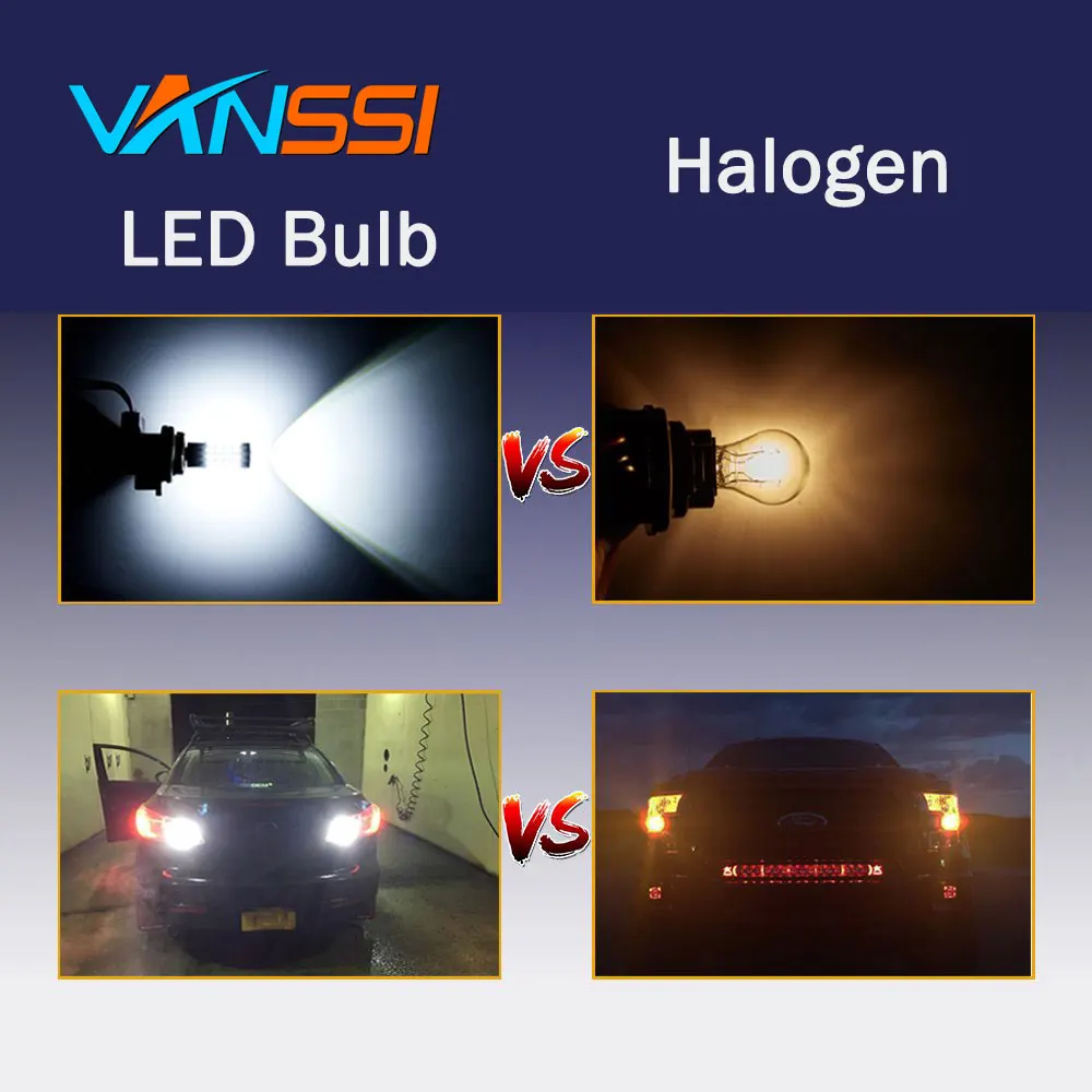 VANSSI 2x супер яркие 1600lm 1156 1141 7506 ba15s светодиодный лампы 6000K белый для резервные фары