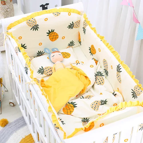 6pcs/Set Baby Bed Bumper set Baby Crib Protector Cot Around gift for newborn baby Girl Boy crib bedding set toddler bedding - Цвет: as picture pattern