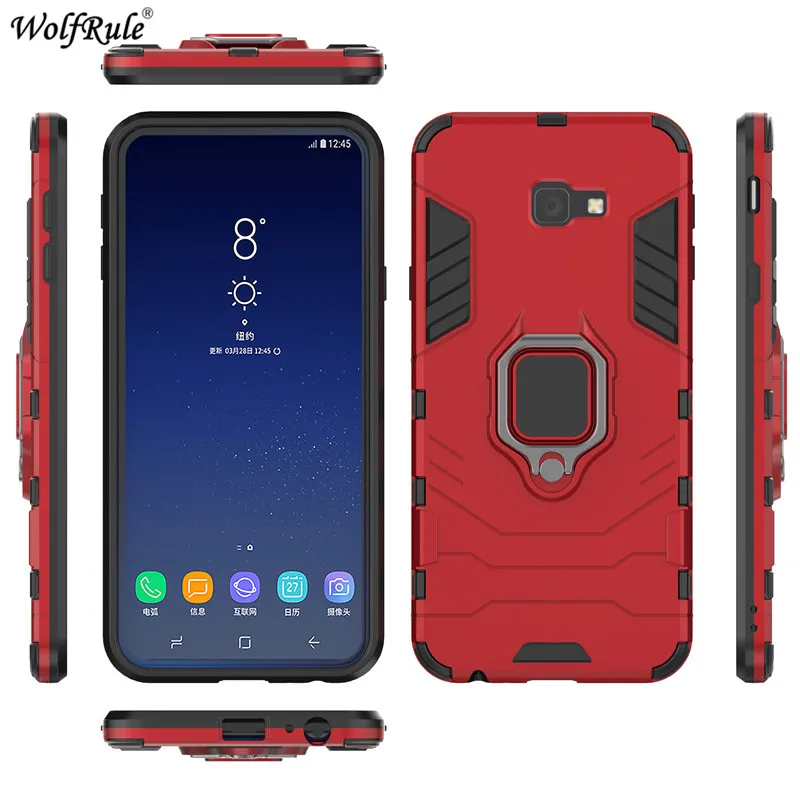 Чехол для Samsung Galaxy J4 Plus с кольцом-держателем бронированный чехол телефона Prime J415 6
