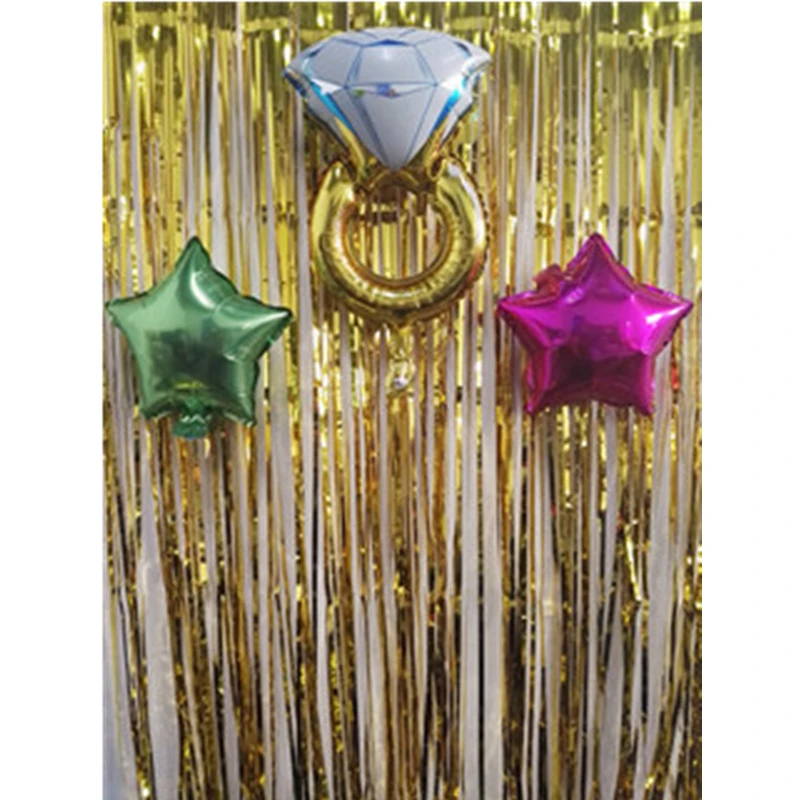 ShinyBeauty фольга занавеска 3X8FT розовое золото металлическая дверь окно вечеринка