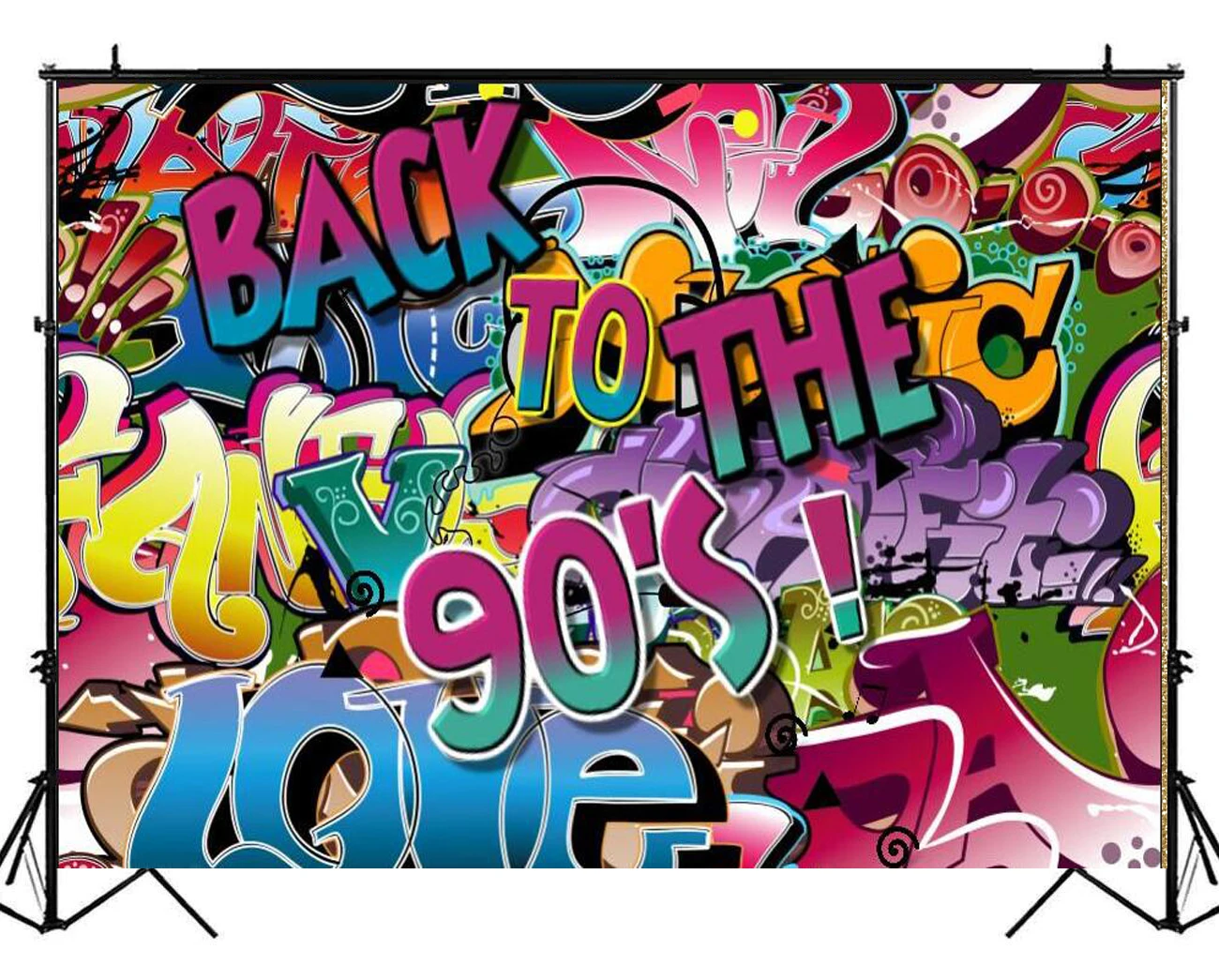 Граффити 90 ый тематический декорационный фон для вечеринки 90s фоны вечеринок хип