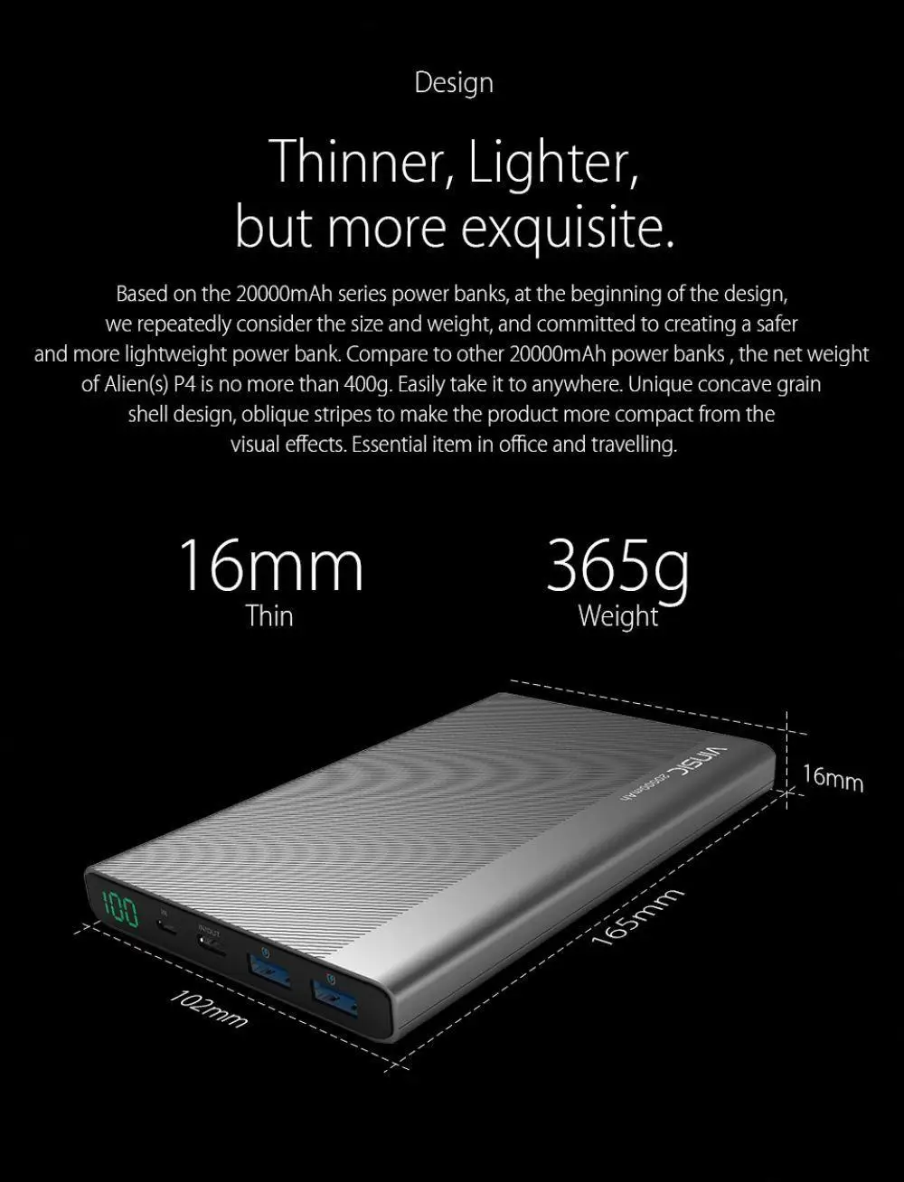 Vinsic 20000 мАч Внешний аккумулятор 2USB type-C светодиодный внешний аккумулятор портативное зарядное устройство для Xiaomi Mi iPhone XS samsung S10 huawei