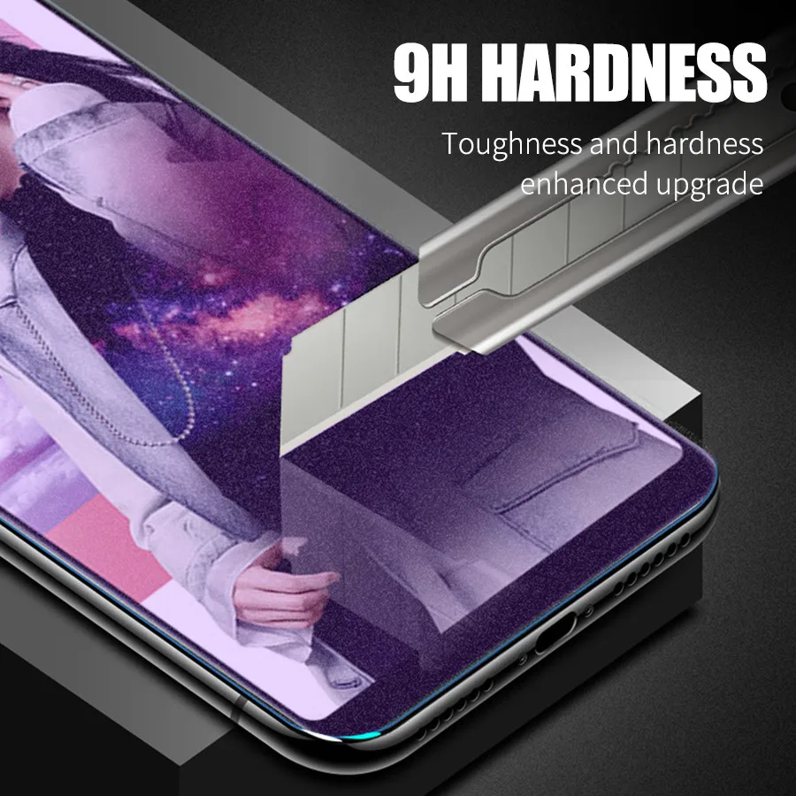 Для samsung Galaxy A8 A6 Plus J4 J6 J8 S7 матовая анти фиолетовый синий светильник прозрачная
