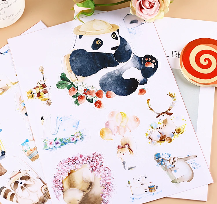 

19pcs Creative kawaii cute Self-made meng pet zoo / animal stickers / trolley case / computer notebook stickers/Luggage