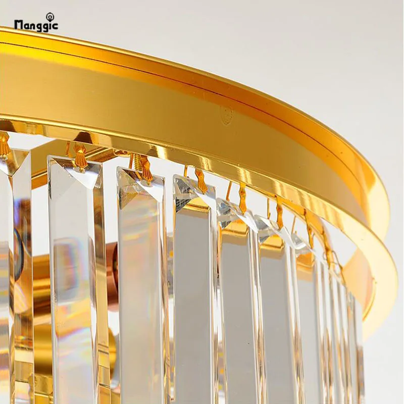 

Modern crystal chandelier living room gold round European creative personality room hall of the post simple chandelier