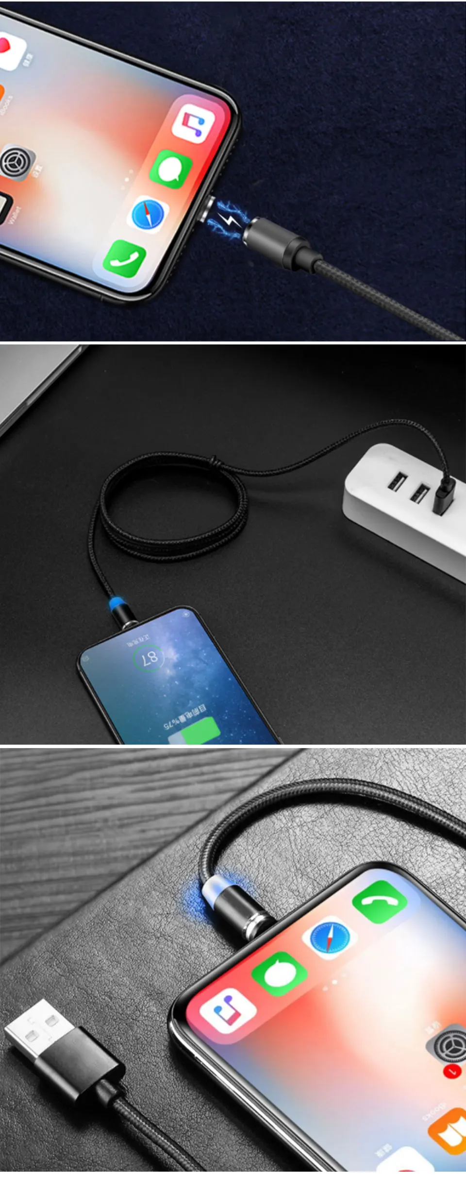 Orsda, магнитный USB кабель Lightning для быстрой зарядки мобильных телефонов, usb type C, магнитный кабель для зарядки и передачи данных, Micro usb кабель