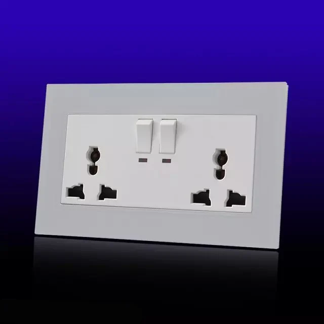 Free Shipping UK Double 13A 146mm universal socket with switch combo sockets Tempered Glass frame 4MM | Обустройство дома