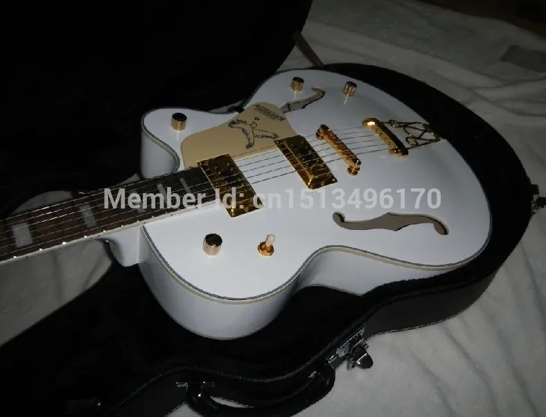 Фабрика белого Gretsch Сокол 6120 Полу полый Средства ухода за кожей корейские тюнеры