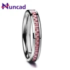 Nuncad 4 мм полированные инкрустированные розовые мужские кольца из углеродного волокна обручальные кольца из карбида вольфрама для мужских ювелирных изделий