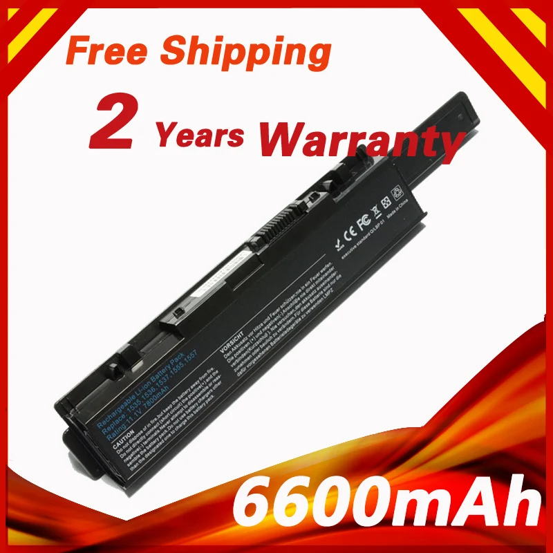 

9 cells Laptop Battery for Dell KM958 KM965 MT264 WU946 312-0701 312-0702 A2990667 Studio 1535 1555 PP33L PP39L 6600mah 11.1v