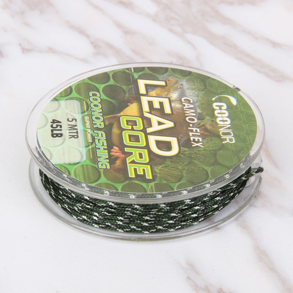 45lb 5 м лески Leadcore камуфляж КАРП плетенка волос установок привести ядро рыболовное