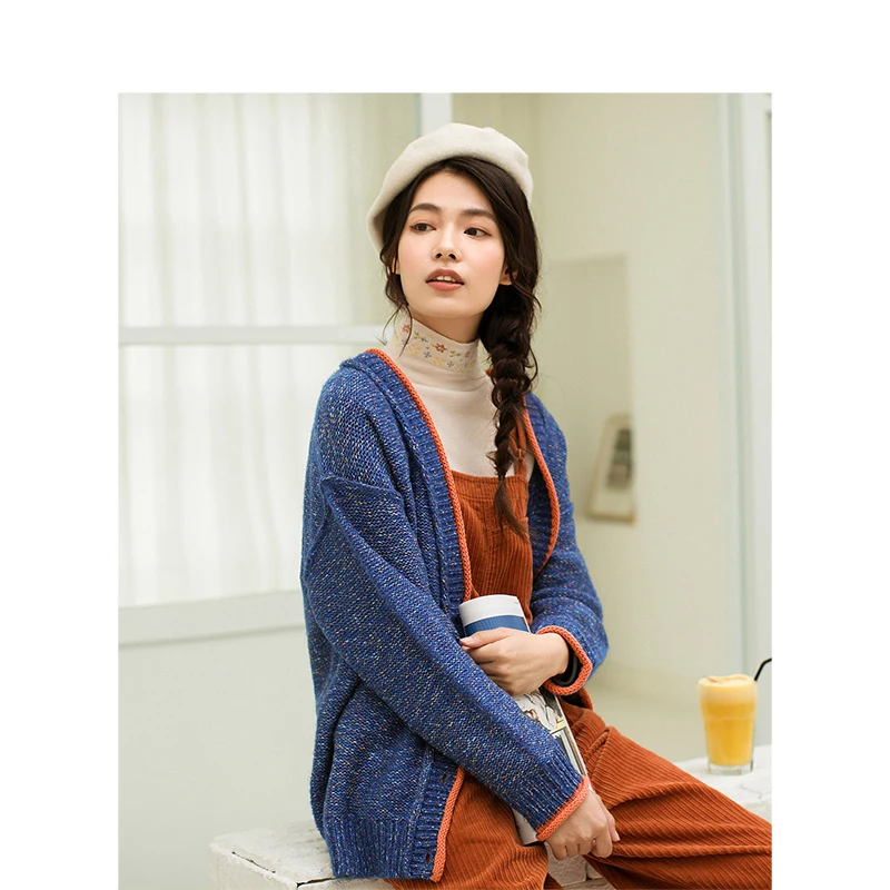 INMAN Winter Loose Style Off Shoulder Long Sleeve All Matched Cardigan Sweater |