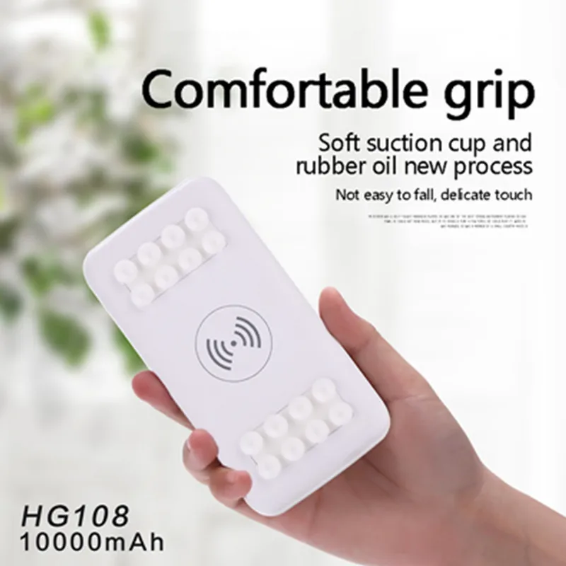 Power Bank 10000 mAh Беспроводная зарядка сокровище всасывание стиль свет Портативное