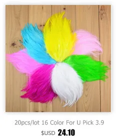 20 шт./лот, 16 цветов, для U pick, 3,9 дюймов, Хакл, петух, накладки с перьями, плоская задняя часть, сделай сам, аппликация для миллинери, Маски Марди Гра, TH18