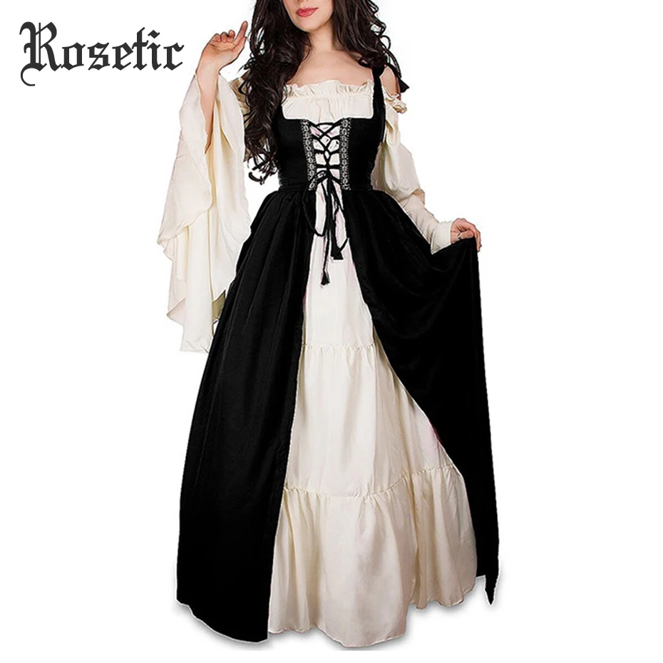 Rosetic, женское платье, Vestidos Verano, бандажный корсет, Средневековый Ренессанс, винтажные платья, квадратный воротник, вечерние, Клубные, элегантные