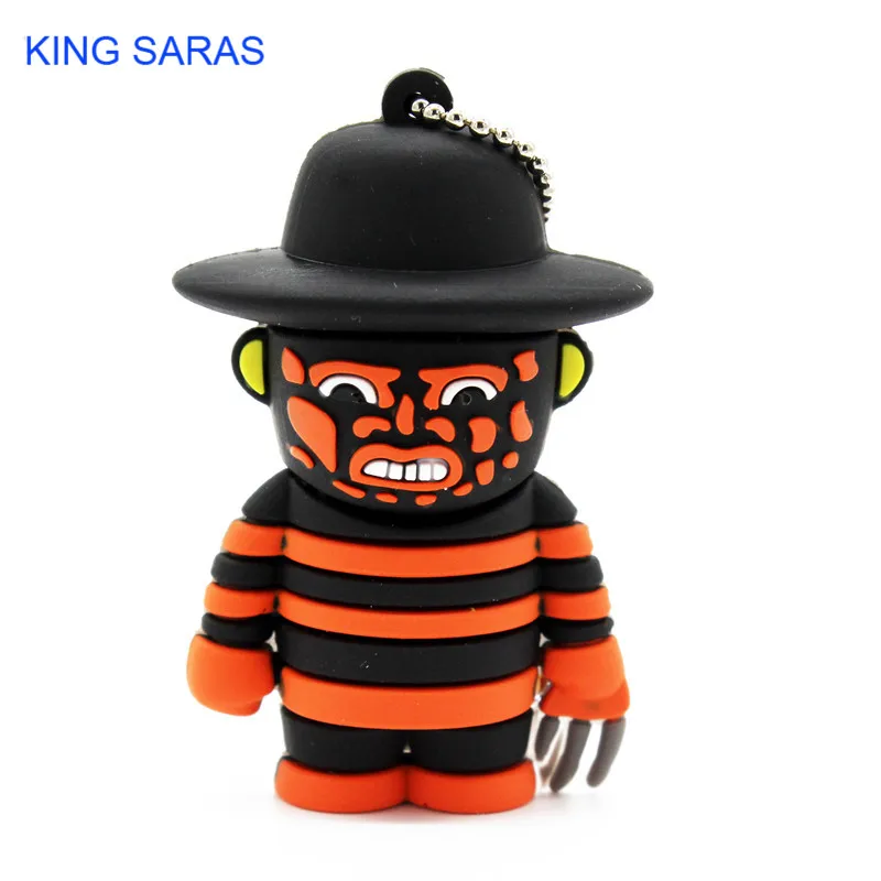 Флеш-накопитель Freddy Jason Ghost king Friday 13th нового типа beetle usb 2,0 4 ГБ 8 ГБ 16 ГБ 32 ГБ 64 - Цвет: Black
