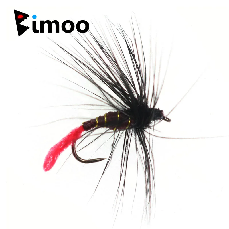 Bimoo 10 шт. #12 красный хвост коричневый Mayfly Nymph для ловли форели сухой крючок Мухи