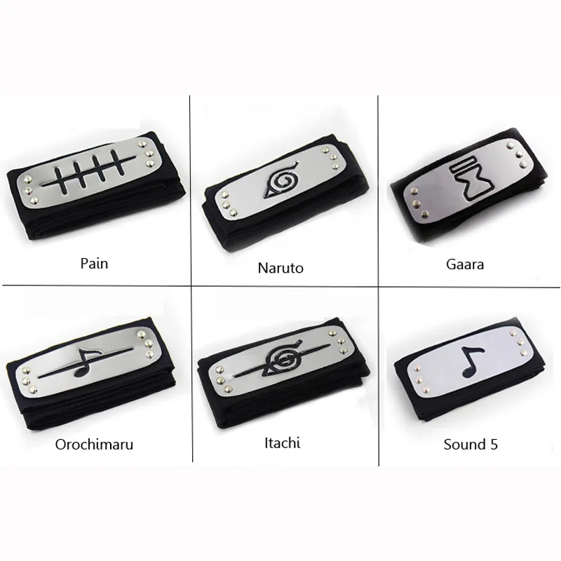 Повязка Naruto аниме Косплэй из искусственной кожи Красивые Головные уборы боль