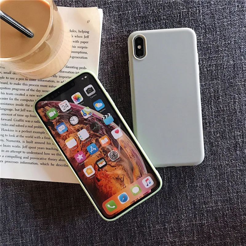 Силиконовый чехол конфетного цвета для iPhone 8 8plus 7 Plus чехлы телефонов iFhone 6 s 6s X XR XS