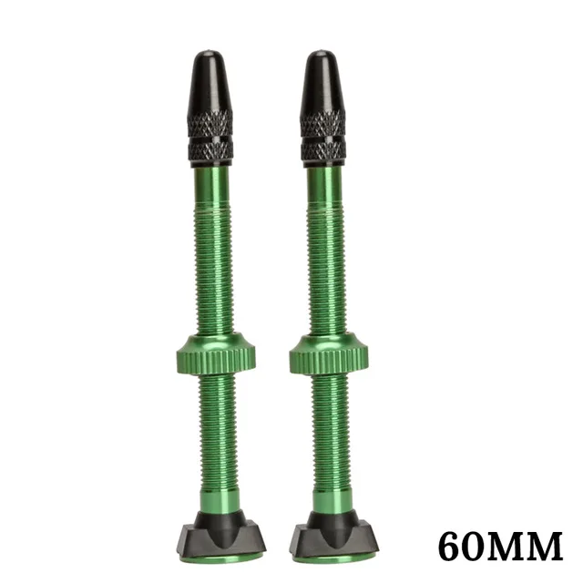 60mm green 8 цветов 2 шт 40 мм/60 мм велосипедный клапан для велосипеда бескамерные шины Presta клапан MTB дорожный велосипед шины алюминиевый сплав - Цвет: 60mm green