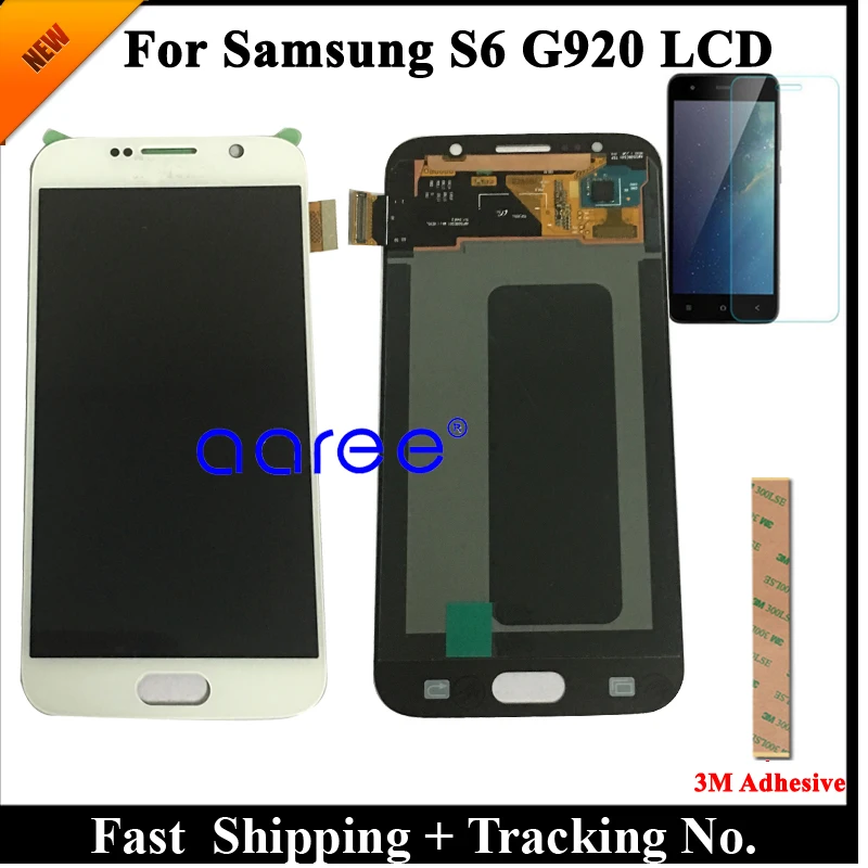ЖК дисплей класса AAA SUPER AMOLED для Samsung S6 G920F G920 экран с сенсорным дигитайзером в
